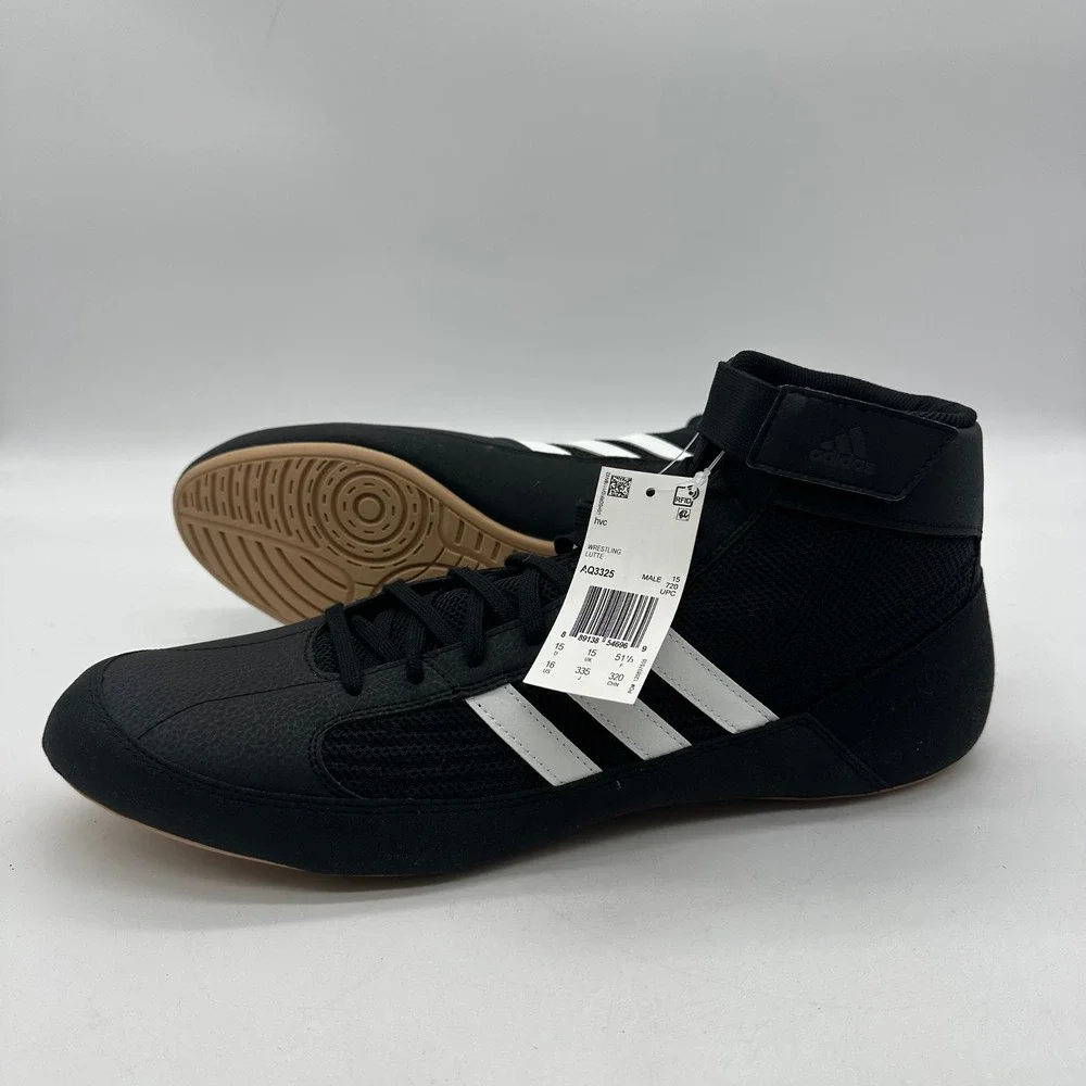 Adidas AQ3325 Mens Size 16 HVC 2 Wrestling MMA Boxing‎ Black White Stripes Shoes